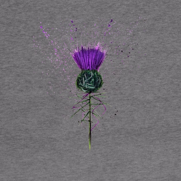 Scottish Thistle contemporary style by Amazingraceart